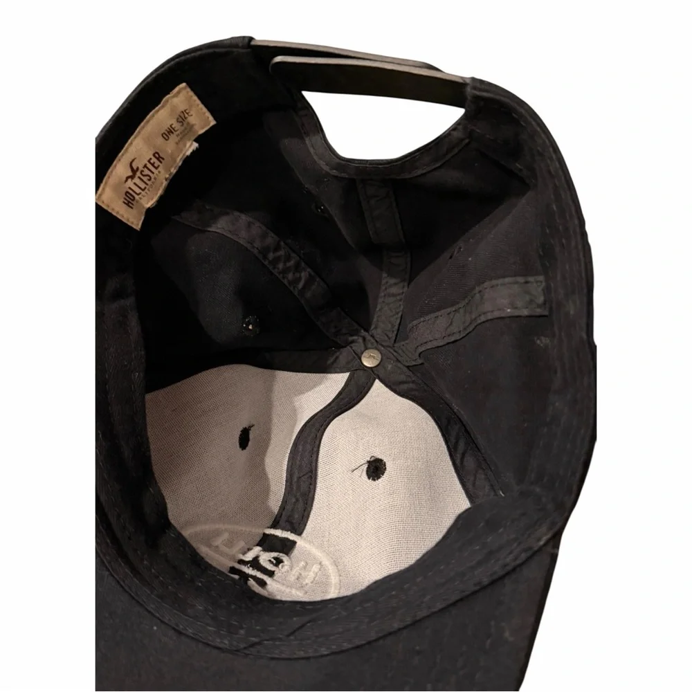 Hollister Black Baseball Cap Club Cali Logo Hat B46 - Picture 5 of 5